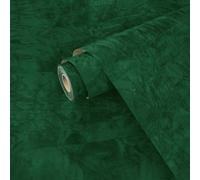 Yullpaper Papel pintado de terciopelo verde oscuro para dormitorio, 60 cm x 300 cm, para encimeras, armarios, cajones, forro de tela suave, papel pintado verde para envolver regalos, papel de contacto
