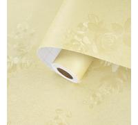 Yullpaper Papel pintado floral beige para dormitorio, papel de contacto autoadhesivo, diseño de hojas de flores, papel pintado texturizado, papel tapiz de cocina, armario, parte trasera adhesiva