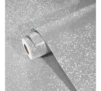 Yullpaper Papel Pintado Plateado Brillante para Dormitorio Vinilo Adhesivo Muebles Papel Pintado Infantil Rollo Vinilo Autoadhesivo Flash Plateado para Paredes, Tocador,Armarios 40cm x 200cm