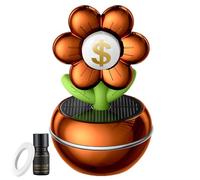 Yulokdwi Ambientador Inteligente Para Coche - Decoración Perfume Solar Con Diseño Floral Signo De Riqueza | Diseño Floral Símbolo De Prosperidad, Rotación De 360 Grados, Accesorios Decorativos Para
