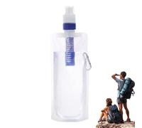 Yulokdwi Botella de agua filtrada plegable, botellas de agua plegables para viajes con filtro,Botella purificadora de agua | Contenedor de filtro de botella de agua de 1000ml, bolsa de agua filtrada