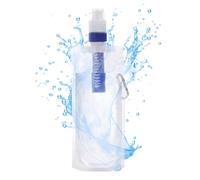 Yulokdwi Botellas de agua plegables para viajes con filtro,Botella de agua plegable con filtro, Botella purificadora de agua, Contenedor de filtro de botella de agua de 1000ml, bolsa de agua filtrada