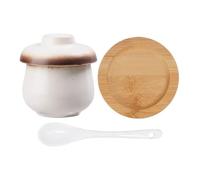 Yulokdwi Olla De Cerámica Para Guisos Con Tapa,Cuenco Cerámico Pequeño Impermeable 250ml Para Sopa Y Fideos - Cuenco Para Hacer Flan De Huevo Para Hogar Y Cocina,Para Huevo Verduras Postres Aperitivo