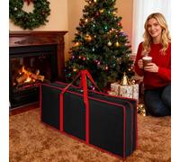 Yulokdwi Organizador De Papel De Regalo - Contenedor De Almacenamiento De Navidad,Bolsa Organizadora Para Papel De Regalo Con Bolsillos Internos,Cinta, Lazo, Adhesivos, Navidad, Celebración De Fiestas