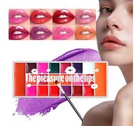 Yulokdwi Paleta De Labios,Paleta de Colorete 20 Tonos para Mejillas Naturales | Rubor Tintado Resistente Al Sudor Y Duradero Para Bodas Fiestas Y Citas