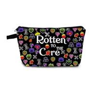 YULUENZE Black Descendants - Bolsa de maquillaje para fanáticos de los descendientes, bolsa organizadora de regalo, bolsa de aseo con cremallera, bolsa de cosméticos de manzana podrida, regalo para