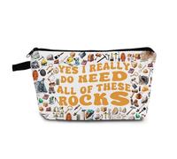 YULUENZE Bolsa de maquillaje de geología para amantes del rock, Yes I Really Do Need All Of These Rocks, bolsa de viaje con cremallera, regalo de cumpleaños para geólogos, mujeres y amigas, HZT0410,