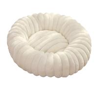 Yuly Cama Mullida para Perros, Camas Ortopédica, Donut y Gatos, Cojín Lavable para Mascotas, Acolchado Suave, Bordes Elevados, para Perros Grandes, Medianos y Pequeños (Blanco,90cm/35.4in)
