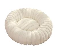 Yuly Cama para Perro Lavable, Cesta de Gato con Rosquillas, Camas Perros Antideslizante Antiansiedad, Alfombra para Mascotas de Felpa Suave y Mullida, Cálido y Confortable (Blanco,50cm/19.7in)