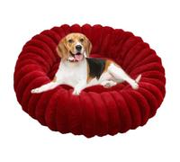 Yuly Cama Perros, Cálida y Acogedora, Camas para Perro Lavable con Fondo Antideslizante, Cojin para Mascotas de Felpa Suave y Mullida, Perros y Gatos Pequeños y Medianos (Rojo,50cm/19.7in)