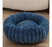 Yuly Cama Tipo Donut para Perros y Gatos, Camas Ortopédica Mediana, Suave y Cómodo, Cojín Redonda para Mascotas de Felpa Suave y Mullida, Lavable con Fondo Antideslizante (Azul,50cm/19.7in)