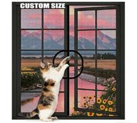 Yuly Protector de ventana de protección para gatos con cremallera, tamaño personalizado, red de seguridad para gatos, mosquitera autoadhesiva, malla antimosquitos