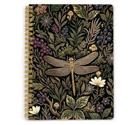 YULYNJQ Cuaderno estético de libélula, notas encuadernadas en espiral A5, 160 páginas, cuadernos pesados de tapa dura para tomar notas, escribir, reuniones, regalos de naturaleza para mujeres, hombres