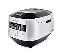 Yum Asia Bamboo UMAI Arrocera de inducción (IH) - Plata metálico - 8 tazas | Bol con revestimiento cerámico Joubu, 7 funciones para arroz, 4 funciones múltiples, 220-240V, enchufe UE