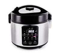 Yum Asia Kumo YumCarb Arrocera - Acero inoxidable claro - 5,5 tazas | Bol Ninja con revestimiento cerámico, Fuzzy Logic, 5 funciones para arroz, 3 funciones múltiples, enchufe UE (220-240V)