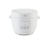Yum Asia Tsuki Mini arrocera - Blanco guijarro - 2,5 tazas | Bol de cerámica Shinsei, 5 funciones para arroz, 2 funciones múltiples, enchufe UE de 220-240V