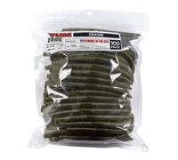 YUM Dinger Classic Worm - Señuelo de Pesca Multiusos de plástico Suave, Paquete de 100 Unidades, Escamas de Calabaza Verde, 5 Pulgadas