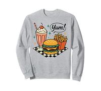 Yum Retro Diner Hamburguesa Batido Papas Fritas 50s Sudadera