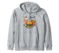 Yum Retro Diner Hamburguesa Batido Papas Fritas 50s Sudadera con Capucha