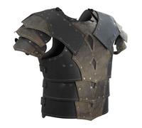 YUMALI Gladiador Peto Vikingo Retro PU Cuero Pecho Guardia Steampunk Cosplay Caballero Batalla Pecho Armadura Para Halloween (Black)