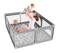 YUMBOT Parque Infantil Bebe 150x180cm,Corralito Bebe, Parque Bebe, XXL Corralito Bebe Plegable,Parque Infantil con Base Antideslizante,Parques para Bebé con Anillo De Tracción,Playpen Bebe