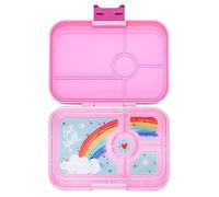 Yumbox Fiambrera Tapas a prueba de fugas, ideal para mujeres, adolescentes y niños. Bandeja de 4 compartimentos con una amplia sección para sándwiches, ensaladas, guarniciones(Capri Pink - Rainbow).