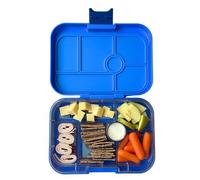Yumbox Lonchera bento original a prueba de fugas para niños, bandeja de 6 compartimentos, sin BPA, fácil de limpiar, compacta para niños pequeños de hasta 8 años, ideal para la escuela (cohete azul