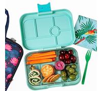 Yumbox Lonchera Bento original a prueba de fugas para niños (Serene Aqua (bandeja de París)) (SAI202303P)
