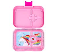Yumbox® Panino - Lonchera Bento a prueba de fugas, 4 compartimentos para niños y adultos; perfecta para almuerzo empaquetado en sándwich, compacta de 8.5 x 6 x 1.8 pulgadas, porciones saludables (rosa