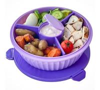 Yumbox Poke Bowl, cuenco de ensalada a prueba de fugas con tapa, divisor extraíble de 3 secciones, volumen de 4.2 tazas, cierres triples fáciles de abrir; taza extraíble e integrada, almuerzo bento