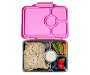 Yumbox Prêt - Caja Bento de acero inoxidable con tapa a prueba de fugas, bandeja apta para sándwiches (Versalles rosa)