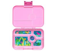 yumbox Tapas - Lonchera XL, caja bento de 5 compartimentos para adultos y adolescentes, lonchera dividida, compartimentos separados a prueba de fugas (rosa capri (bandeja de selva pastel))
