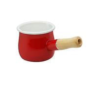 YumCute Home Sartén esmaltada para leche, mini calentador de mantequilla de 4 pulgadas, olla de leche esmaltada, sartén para salsa, olla calentadora de leche, olla pequeña con mango de madera, tamaño