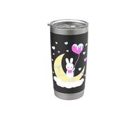 Yume Kawaii Fashion Nu Goth Bunny on the moon Ropa Vaso térmico de acero inoxidable de doble pared