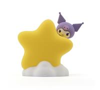 Yume Toys Bandai - Serie de luces de noche, luz de estrella Kuromi, Cool Kuromi mirando desde detrás de una estrella dorada, luz nocturna LED de 9 cm para niños (a partir de 3 años)