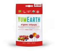 Yumearth - piruletas ecológicas bio de frutas 8 sabores: granada, sandía, fresa, manzana, cereza, melocotón, Frutos rojos y Mango - 40 unidades