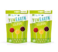 Yumearth - piruletas ecológicas de frutas sabores ácidos - 14 unidades (Pack de 2 bolsas de frutas ácidas)