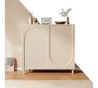 YUMEIGE Estanterías modernas de color blanco crema para familias, armario de almacenamiento de zapatos multicapa con estantes ajustables, moderno zapatero para entrada, vestíbulo, pasillo, dormitorio