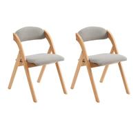YUMEIGE Paquete de 2 sillas plegables de madera aptas para familias con asiento y respaldo acolchados, sillas de comedor modernas silla adicional para invitados sala de estar oficina fiesta de bodas