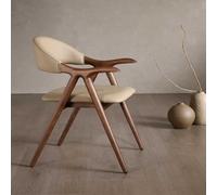 YUMEIGE Sillas de comedor modernas de piel sintética retro para familias, asiento tapizado, chasis de madera maciza para cocina y comedor (caqui)