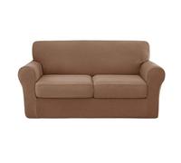 YUMEIGE Upgraded Couch Covers - Funda de sofá elástica de 3 Piezas, Funda de sofá de 2 plazas con Dos Cojines Separados, Tela de Spandex Jacquard, Funda de sofá Jacquard de Repuesto(Coffee,2SEAT)