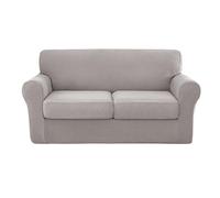 YUMEIGE Upgraded Couch Covers - Funda de sofá elástica de 3 Piezas, Funda de sofá de 2 plazas con Dos Cojines Separados, Tela de Spandex Jacquard, Funda de sofá Jacquard de Repuesto(Taupe,2SEAT)
