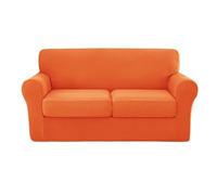 YUMEIGE Upgraded Couch Covers - Funda de sofá elástica de 3 Piezas, Funda de sofá de 2 plazas con Dos Cojines Separados, Tela de Spandex Jacquard, Funda de sofá Jacquard de Repuesto(Orange,2SEAT)