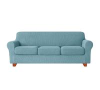 YUMEIGE Upgraded Couch Covers - Funda de sofá elástica de 3 Piezas, Funda de sofá de 2 plazas con Dos Cojines Separados, Tela de Spandex Jacquard, Funda de sofá Jacquard de Repuesto(Light Blue,3SEAT)