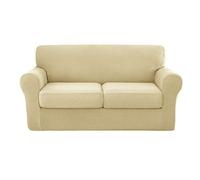 YUMEIGE Upgraded Couch Covers - Funda de sofá elástica de 3 Piezas, Funda de sofá de 2 plazas con Dos Cojines Separados, Tela de Spandex Jacquard, Funda de sofá Jacquard de Repuesto(Beige,2SEAT)