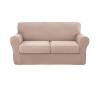 YUMEIGE Upgraded Couch Covers - Funda de sofá elástica de 3 Piezas, Funda de sofá de 2 plazas con Dos Cojines Separados, Tela de Spandex Jacquard, Funda de sofá Jacquard de Repuesto(Camel,2SEAT)
