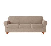 YUMEIGE Upgraded Couch Covers - Funda de sofá elástica de 3 Piezas, Funda de sofá de 2 plazas con Dos Cojines Separados, Tela de Spandex Jacquard, Funda de sofá Jacquard de Repuesto(Sand,3SEAT)