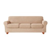 YUMEIGE Upgraded Couch Covers - Funda de sofá elástica de 3 Piezas, Funda de sofá de 2 plazas con Dos Cojines Separados, Tela de Spandex Jacquard, Funda de sofá Jacquard de Repuesto(Khaki,3SEAT)