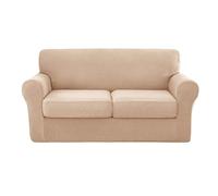 YUMEIGE Upgraded Couch Covers - Funda de sofá elástica de 3 Piezas, Funda de sofá de 2 plazas con Dos Cojines Separados, Tela de Spandex Jacquard, Funda de sofá Jacquard de Repuesto(Khaki,2SEAT)