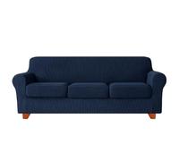 YUMEIGE Upgraded Couch Covers - Funda de sofá elástica de 3 Piezas, Funda de sofá de 2 plazas con Dos Cojines Separados, Tela de Spandex Jacquard, Funda de sofá Jacquard de Repuesto(Navy Blue,3SEAT)